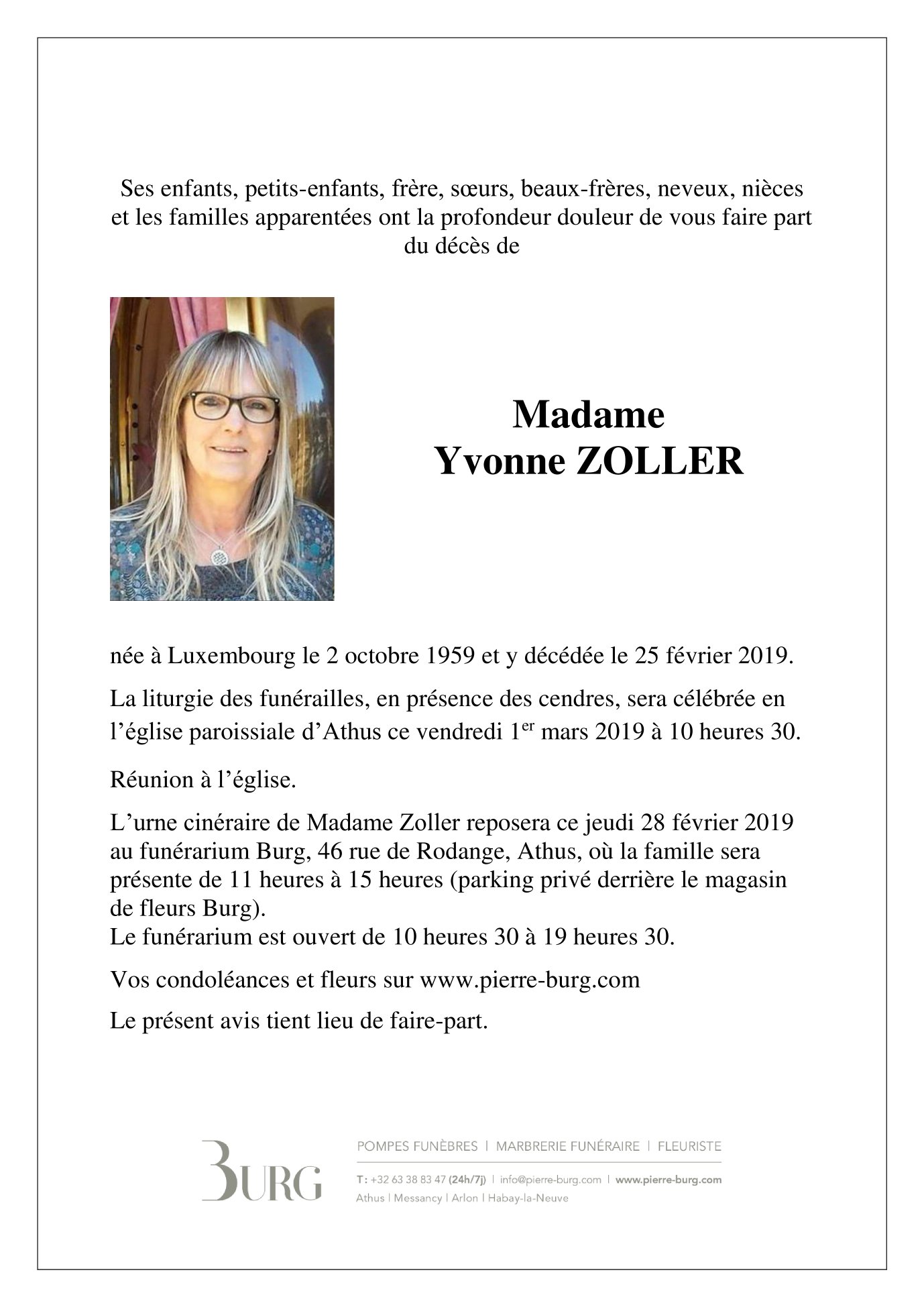 Necrologie Pompes Funebres Burg